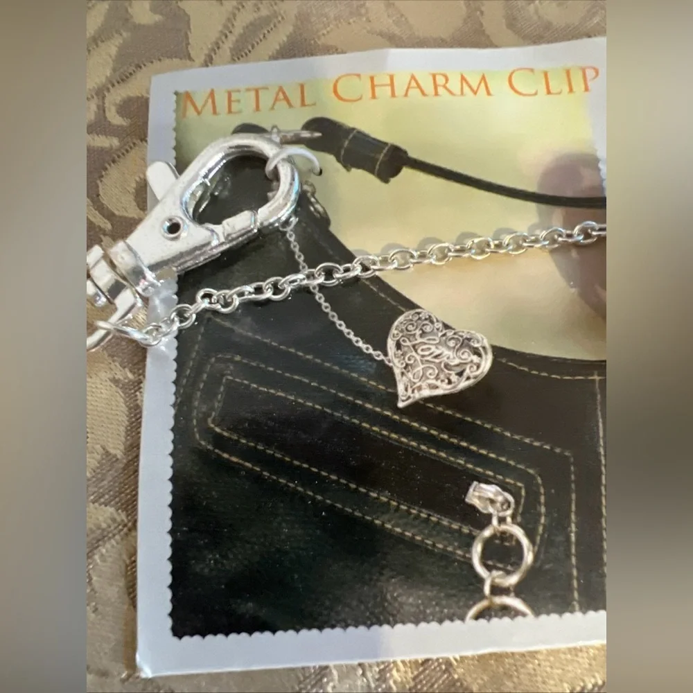 FROM HEART Metal Charm Clip on with Clasp 1.5" Love Romance Valentines - Picture 2 of 8